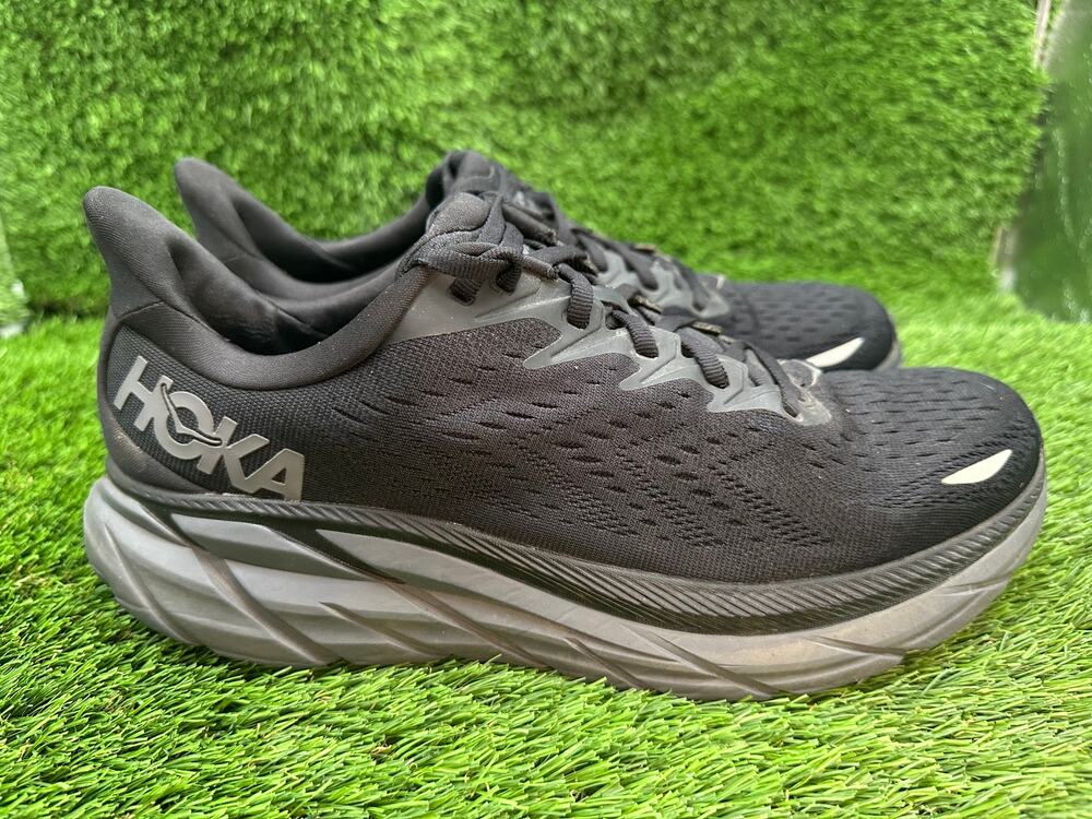 Hoka One One Clifton 8 1119393-BBLC Athletic Sneaker Mens 11D Black Mesh Running